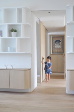 The space was designed with children in mind, to encourage exploration of space though playing.
