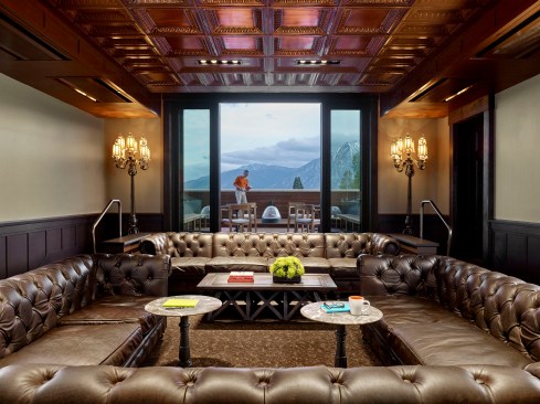 Restored teller windows in exhibit space open to public