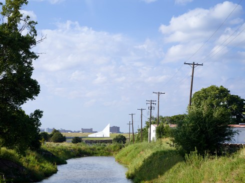 The Kayak Building viewed from the adjacent railroad yard. 
