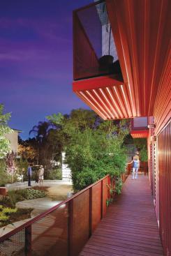 External circulation spaces supply opportunities for casual socializing. 