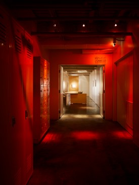 The+gallery+entrance+sequence+passes+by+restaurant+staff+lockers%2c+prep+kitchen+and+storage+room+doors.++The+main+gallery+entry+has+a+new+sign+for+each+event.+Think+of+the+entry+as+the+%e2%80%9ckitchen+door.%e2%80%9d+