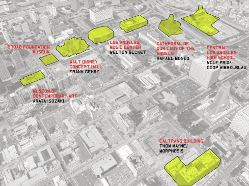 Site diagram showing architectural highlights.