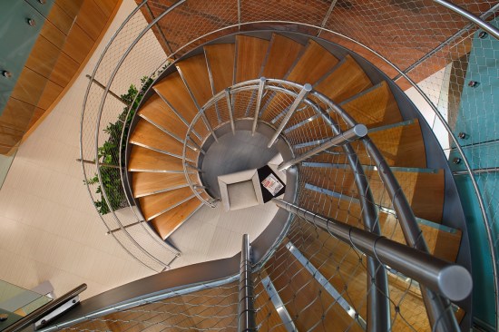 Upstairs view of staircase.
