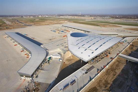 An aerial view of the new Indianapolis International Airport.