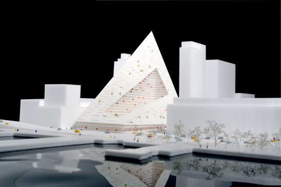 Model shot, showing courtyard