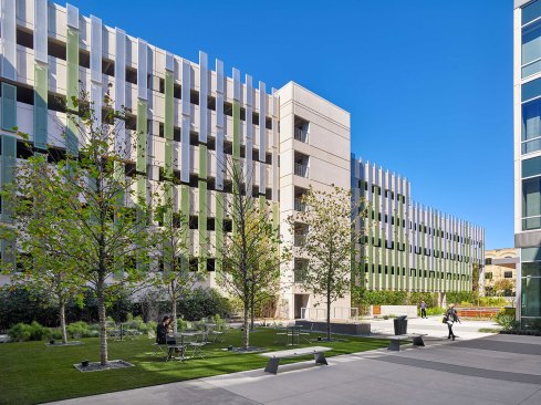 Lamar Central courtyard and parking garage