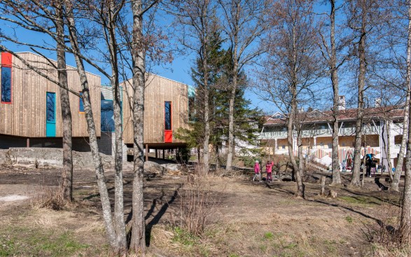 Waldorf School Fredrikstad by LINK Arkitektur; Kebony wood cladding