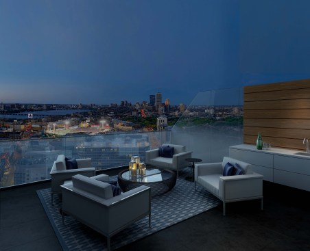 Dramatic three-bedroom luxury condominiums owes the spectacular views to the innovative design of Pierce Boston.