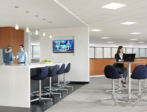 Coffee break area at 700 Market Street - designed by Arcturis
