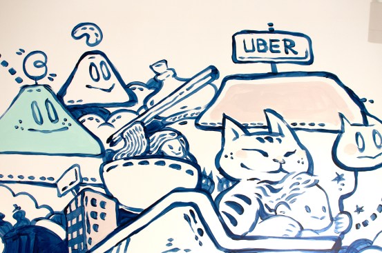 Zoomed in on the wall art by local artist Bao Ho