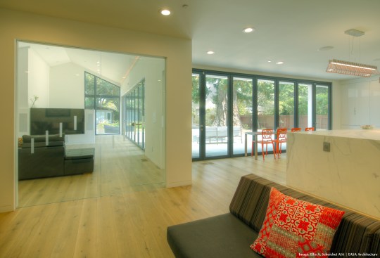 After- View from Living Room through Family Room (doors closed)