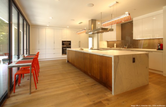 After- View from Family Room to Kitchen (doors closed)