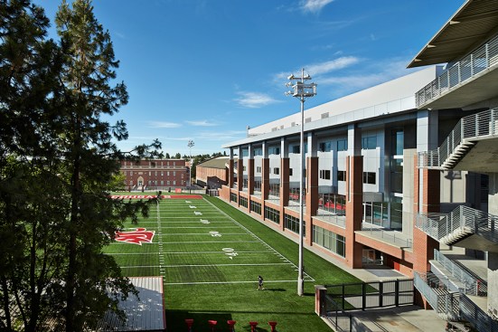 The Complex has a commanding presence when approaching from the north and south sides of campus.