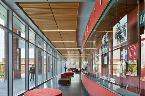 Pedestrians can experience Cougar Football’s history via the visual connection of the Hall of Fame to the campus walkway. 