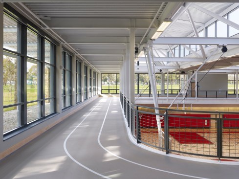 Jogging track and views of idyllic campus