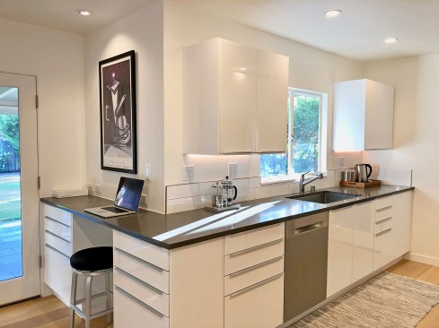 kitchen - ikea cabinets & ceasarstone counters