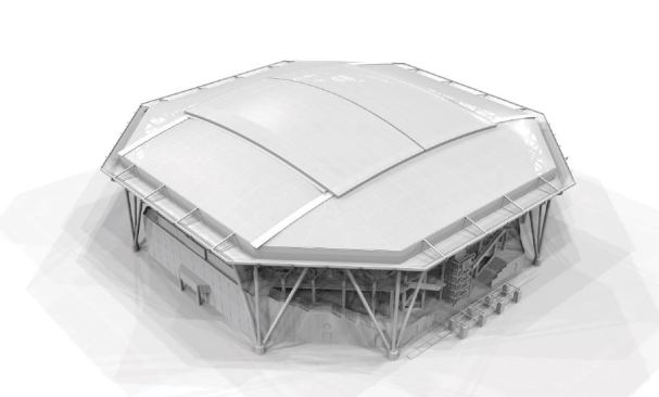 Arthur Ashe Stadium digital model roof closed