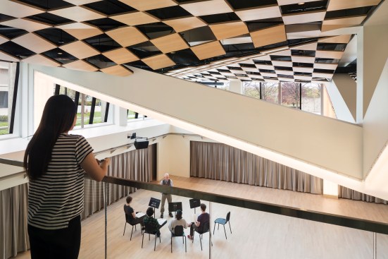 Interior, Viewing the Rehearsal Hall from above