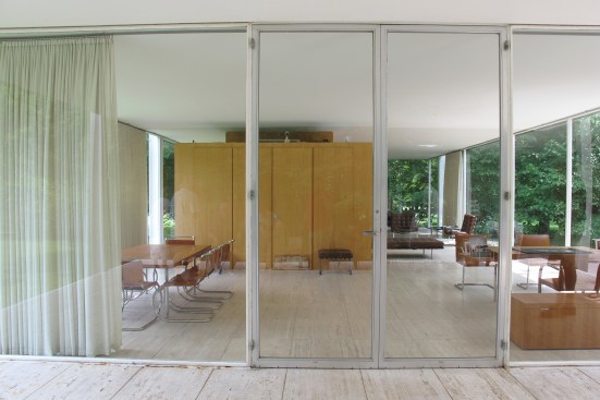 The house as the Trust normally stages it: with Mies-designed furniture