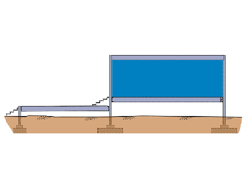 Silman’s proposal: a house elevated by hydraulics