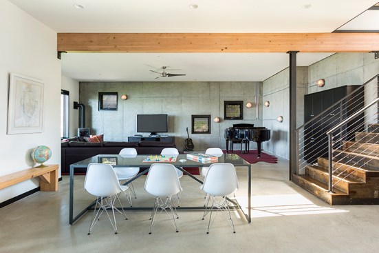 Modern basement family room