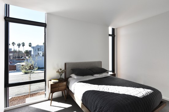 Second-story master bedroom in one of the three southern units