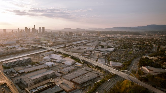 The Sixth Street Viaduct connects the Arts District of downtown LA to the city's Boyle Heights neighborhood.