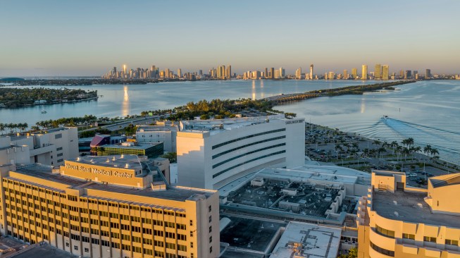 The new addition connects to the older buildings in the hospital complex