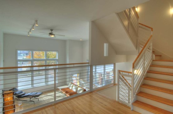 View of living area and stair