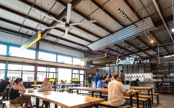 Austin Beerworks is located the in vibrant city of Austin Texas. The MacroAir fan allows the brewery to be able to serve quality beer while keeping customers cool and comfortable. Large industrial ceiling fans are a great fit for breweries!