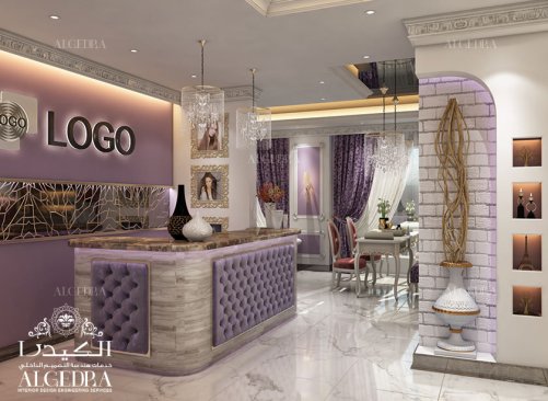 Beauty salon reception area design