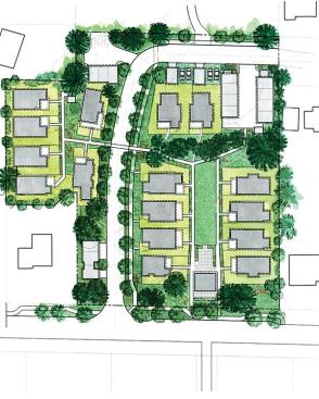 This site was originally slated to be a typical subdivision of 10 2,600-squarefoot homes.