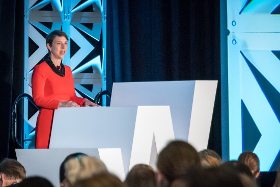 AIA Minnesota executive vice president Mary-Margaret Zindren welcomed the approximately 750 attendees to the 2019 Women’s Leadership Summit to her hometown before delivering a powerful speech that excoriated the persistence of discrimination in the field. “Let this summit fuel us,” she declared. “Let it fuel a reckoning in architecture, and let it fuel the great leap forward.”
