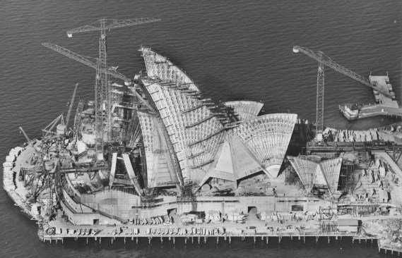 Sydney Opera House under construction, April 1966