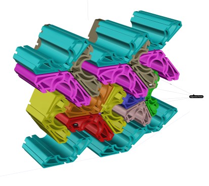 Colors indicate identical cutoff angles, though different lengths exist within each group.