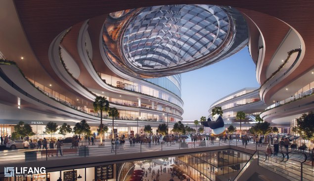 Commercial center rendering by LIFANG VISION