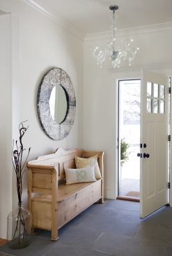 Locally sourced bluestone graces the front entryway.