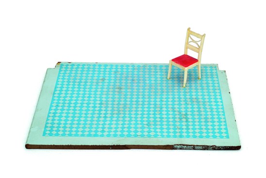 Dictionary for Building: Back Yard (1974–75)Siah ArmajaniPlastic maquette furniture, paint, plywoodCollection MAMCO, Geneva