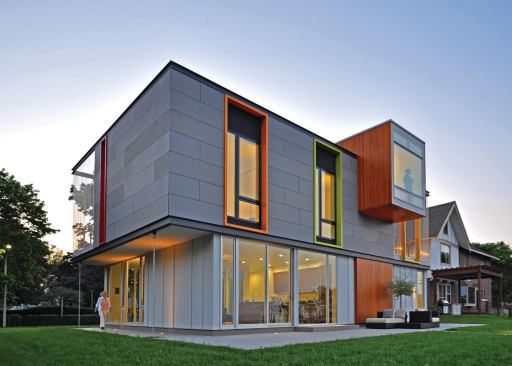 OS House, Racine, Wis. - Rear and Side Views

Merit Award - Custom Home / Less Than 3,000 Square Feet

Entrant/Architect: Johnsen Schmaling Architects, Milwaukee

Builder: Beggi General Contractors, Racine, Wis.

Landscape architect: Milaeger's Landscape Design, Racine

Interior designer: Johnsen Schmaling Architects, Milwaukee

Living space: 1,940 square feet

Site: 0.3 acre

Construction cost: $290 per square foot

Photographer: John J. Macaulay.



The home operates off the grid most of the year thanks to unseen photovoltaic laminates adhered to the roofing membrane.