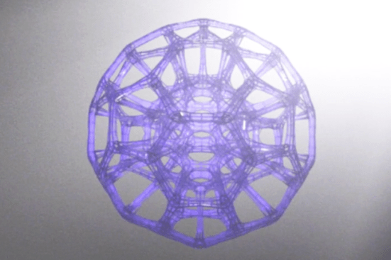 This 2-inch-diameter Buckyball-like structure took CLIP 6.5 minutes to print, while it took a Polyjet printer three hours, and a SLA printer 11.5 hours, according to third-party tests commissioned by Carbon3D.