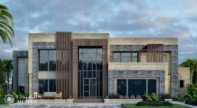 Modern villa facade design