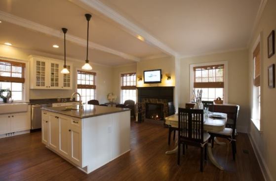 The strand-woven bamboo flooring is three times harder than white oak.