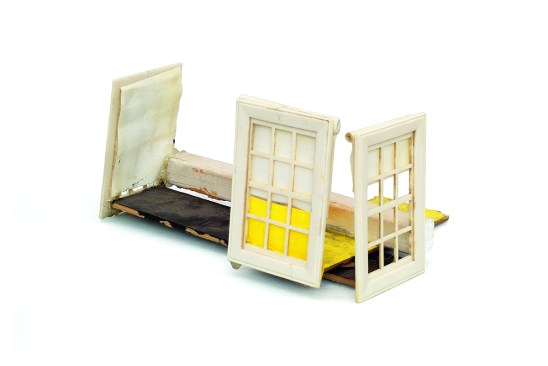 Dictionary for Building: Night, Morning, Noon Windows (1974–75)Siah ArmajaniCloth, wood, plastic, paintCollection MAMCO, Geneva