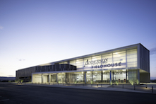 The translucent building envelope maximizes natural lighting during the day and creates a soft glowing appearance when lit from the inside at night. 