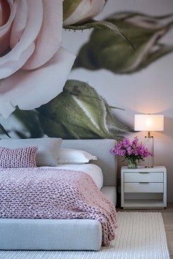 Serenity Indian Wells luxury modern home guest bathroom privacy wall art