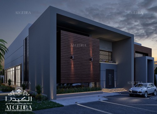 Lighting design for modern villa exterior