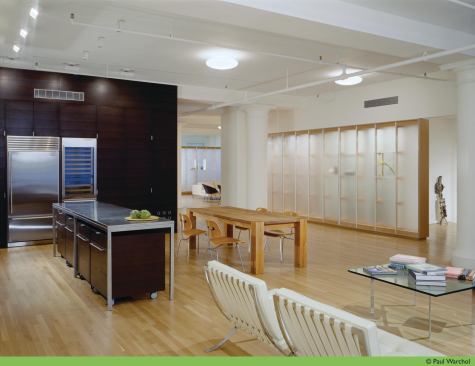 Kitchen/living/dining space at the Light Box loft.