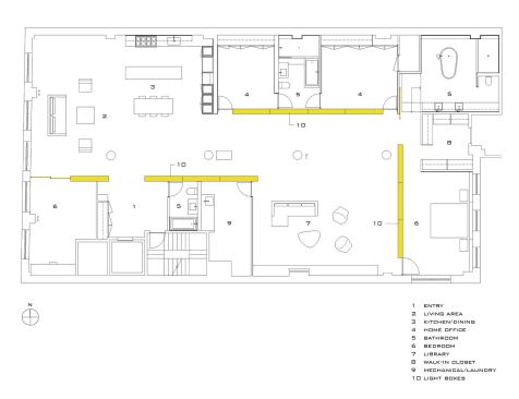 Floor plan for the Light Box loft.