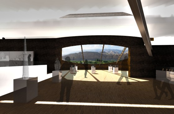 The+exhibition+spaces+enjoy+direct+great+views+of+the++%22Buddha+cliff+%22.++They+are+linked+by+gentle+ramps+accessible+for++disabled+people.+The++floor+is+parquet%2c+and+the+walls+are+mainly+in+bricks%2c++recalling+the+regional+architecture+of+Bamiyan.