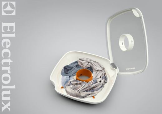 The Dismount Washer combines the cleaning vessel and laundry basket in one. The dirty laundry capsule is placed on a wall mountable motor (or energy stick) that dispenses steam to aid the cleansing process.